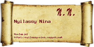Nyilassy Nina névjegykártya